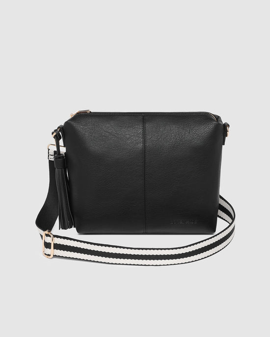 Daisy Stripe Crossbody Bag - Black