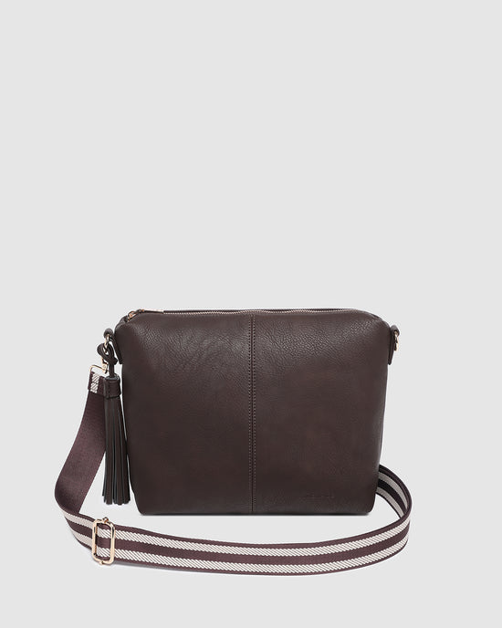 Daisy Stripe Crossbody Bag - Chocolate