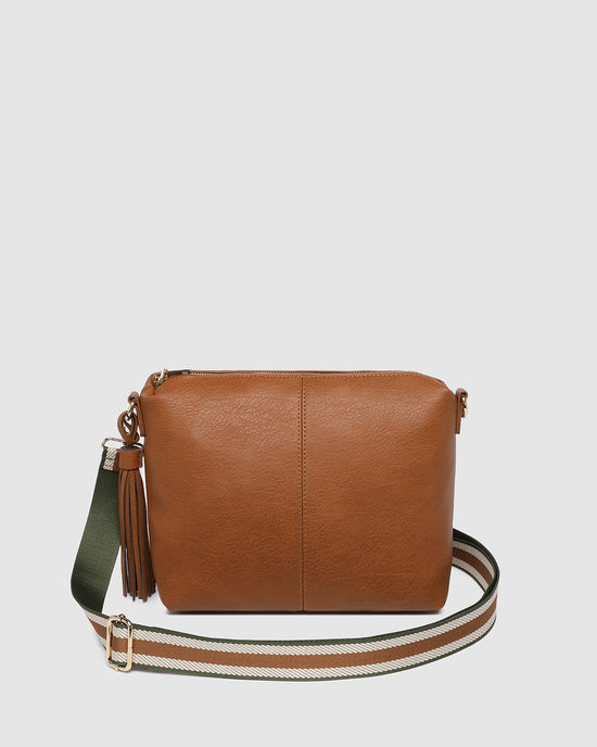 Daisy Stripe Crossbody Bag - Tan