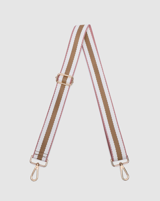 Stripe Webbing Bag Strap - Blush / Frappe