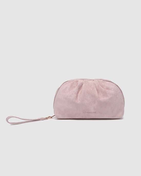 Sarski Suedette Makeup Bag  - Pale Pink