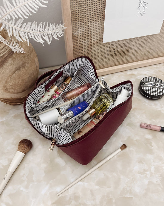 Ellis Makeup Bag - Burgundy
