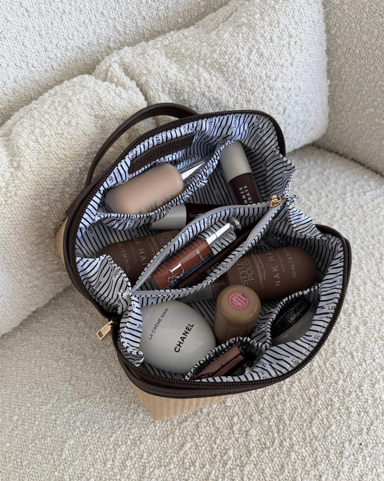 Ellis Makeup Bag - Natural Choc