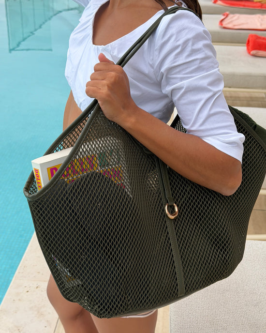 Calypso Mesh Tote Bag - Olive
