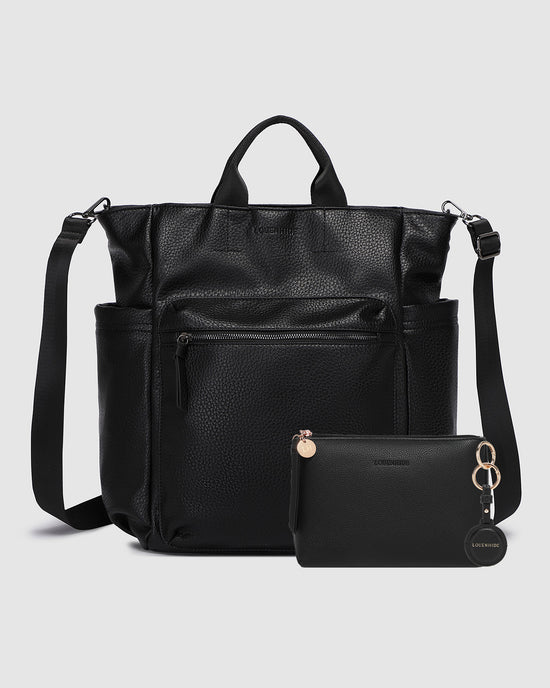 Louenhide vegan leather black Bronx Travel Bundle front view