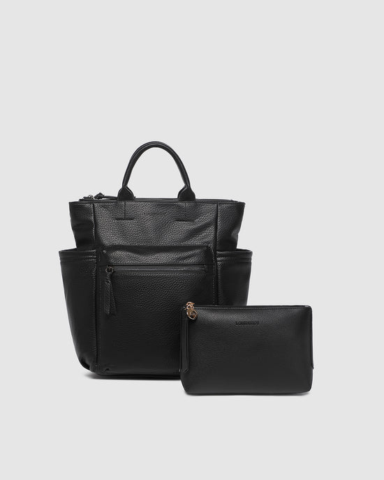 Louenhide vegan leather black Baby Bronx Everyday Pouch set front view