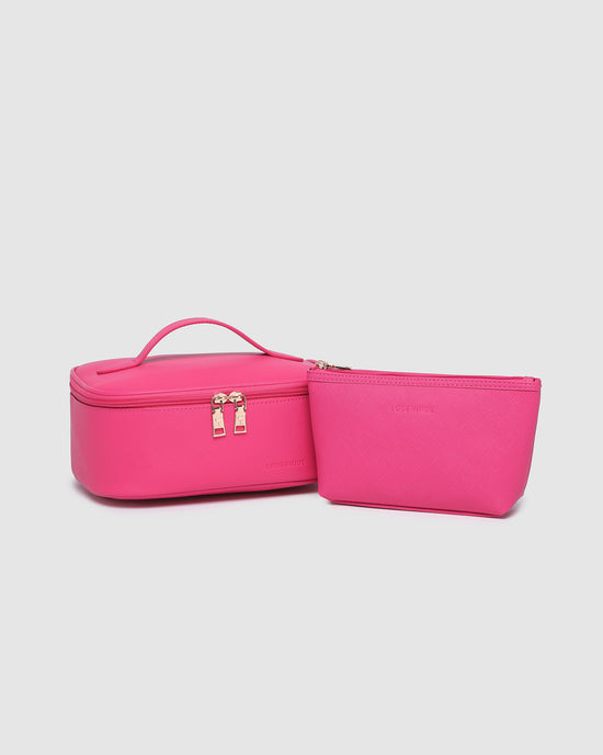 Baby Hepburn & Iggy Cosmetic Bag Set - Fuschia