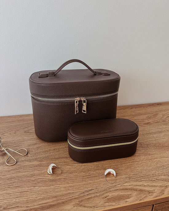 Juliette & Charlee Cosmetic Case Set - Chocolate