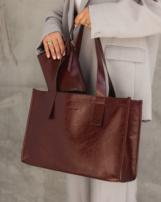 Riley & Everyday Pouch Set - Burgundy Patent