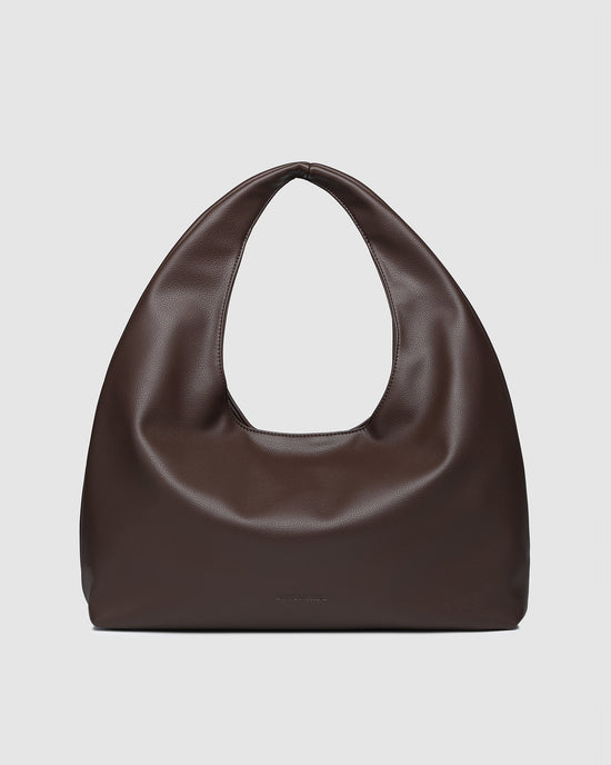 Louenhide Monaco Bag in chocolate vegan leather - front view